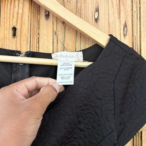 Altar'd State‎ Small Black Fit and Flare Dress Cap Sleeve Scalloped - Picture 2 of 6